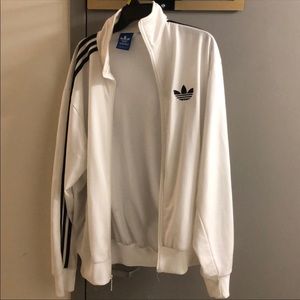 White & Black Adidas Track Jacket